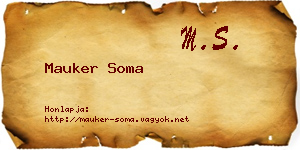 Mauker Soma névjegykártya